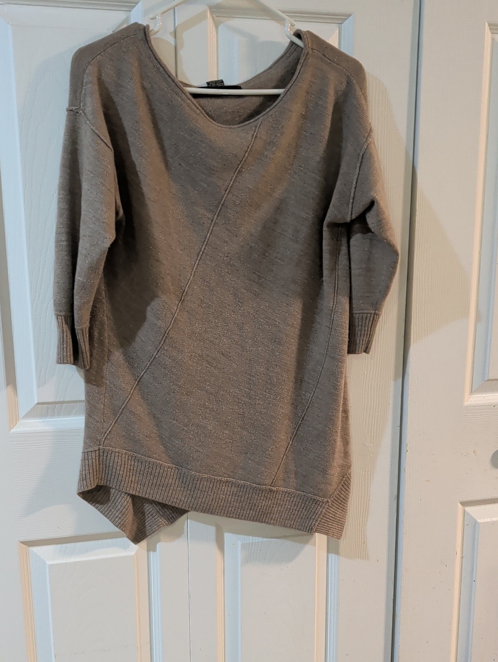 89th & Madison Taupe Crewneck Sweater Tunic